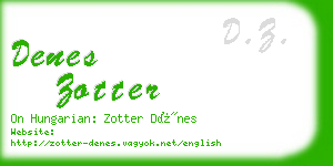 denes zotter business card